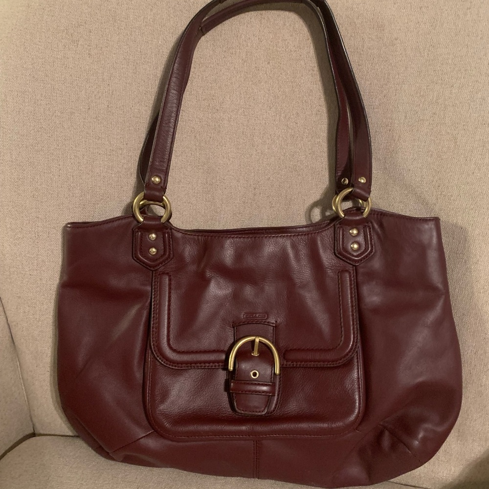 Burgundy/Oxblood Coach Tote Bag